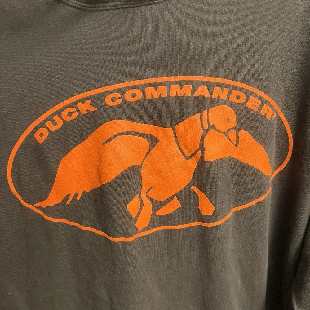 Duck Commander L Brown Hoodie Pullover Sweatshirt Dynasty orange Graphics Mens L